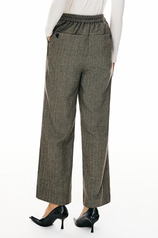 Orolay Women's Wool Blend Dress Pants High Waisted Casual Office Business Warm Straight Leg Trouser with Pockets in Saudi Arabia
