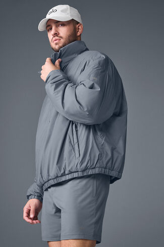 Alo Yoga Latitude Light Weight 1/2 Zip Pullover Jacket - Steel Grey in Saudi Arabia