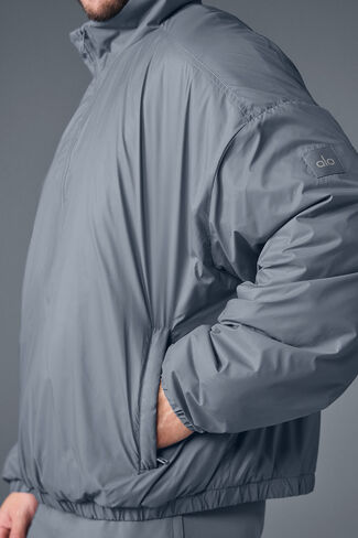 Alo Yoga Latitude Light Weight 1/2 Zip Pullover Jacket - Steel Grey in Saudi Arabia