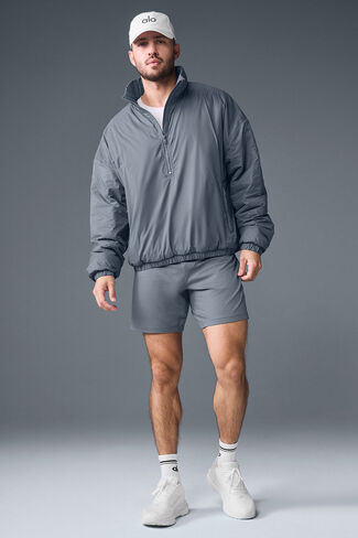 Alo Yoga Latitude Light Weight 1/2 Zip Pullover Jacket - Steel Grey in Saudi Arabia