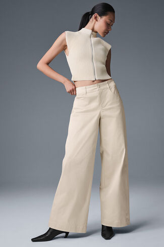 Alo Yoga Wanderlust Wide Leg Trouser - Oat Milk in Saudi Arabia