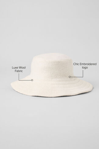 Alo Yoga Merino Wool Bucket Hat - Ivory - Ivory / One Size in Saudi Arabia