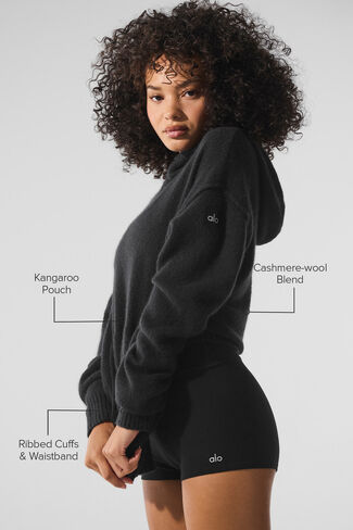 Alo Yoga Wool Cashmere New Class Hoodie - Black in Saudi Arabia