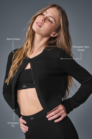 سترة ألو يوجا بوينتيلي Be Mine كارديجان - أسود in Kuwait