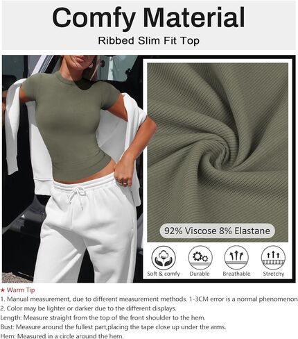 المرأة طاقم الرقبة مضلع المقشود كم قصير المجهزة تي شيرت عادية الأساسية ضيق تيز بسط القمم للنساء in Kuwait