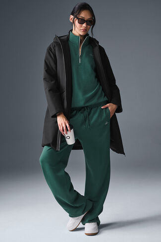 Alo Yoga Rain Or Shine Puffer Long Coat - Black in Saudi Arabia
