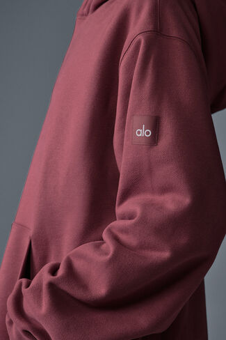 Alo Yoga Renown Heavy Weight Hoodie - Burgundy Truffle in Saudi Arabia