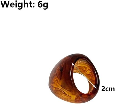 GIGB PBDK Chunky Vintage Resin Ring for Women,Aesthetic Y2k Thick Dome Acrylic Statement Finger Joint Ring,Fashion Prom Costume Accessories Jewelry Gift in Saudi Arabia