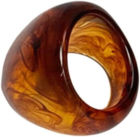 GIGB PBDK Chunky Vintage Resin Ring for Women,Aesthetic Y2k Thick Dome Acrylic Statement Finger Joint Ring,Fashion Prom Costume Accessories Jewelry Gift in Saudi Arabia