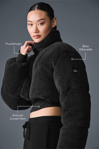 Alo Yoga Sherpa Main Act Corset Puffer - Black in Saudi Arabia