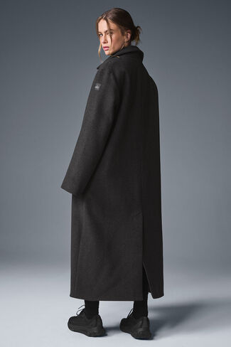Alo Yoga Wool Metro Long Coat - Dark Heather Grey in Saudi Arabia