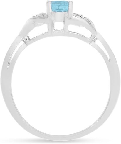 10k White Gold Oval Aquamarine And Diamond Ring in Saudi Arabia