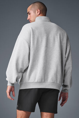 Alo Yoga Accolade 1/4 Zip Pullover - Athletic Heather Grey in Saudi Arabia