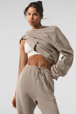 Alo Yoga Chill Vintage Wash Hoodie - Gravel Wash in Saudi Arabia