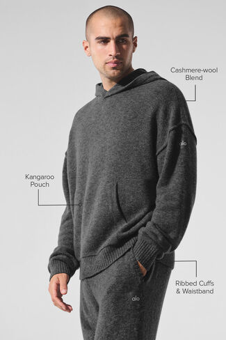 هودي Alo Yoga Wool Cashmere New Class - رمادي بلاتيني in Saudi Arabia