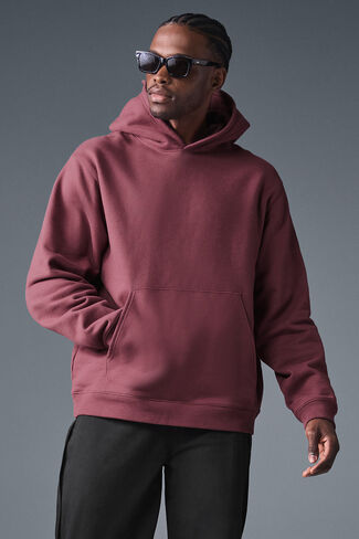 Alo Yoga Renown Heavy Weight Hoodie - Burgundy Truffle in Saudi Arabia