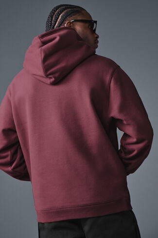 Alo Yoga Renown Heavy Weight Hoodie - Burgundy Truffle in Saudi Arabia