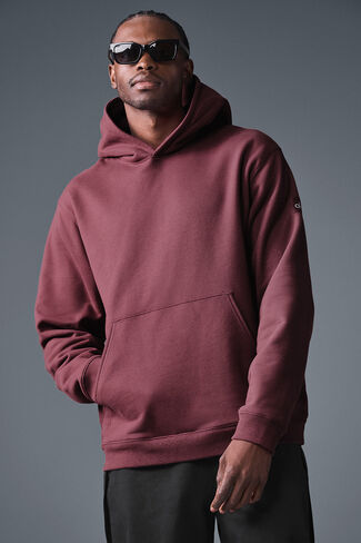 Alo Yoga Renown Heavy Weight Hoodie - Burgundy Truffle in Saudi Arabia