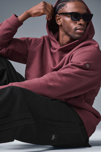 Alo Yoga Renown Heavy Weight Hoodie - Burgundy Truffle in Saudi Arabia