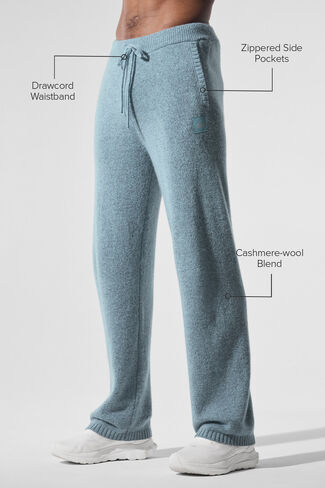 Alo Yoga Wool Cashmere New Class Sweatpant - Celestial Blue Granite Heather in Saudi Arabia