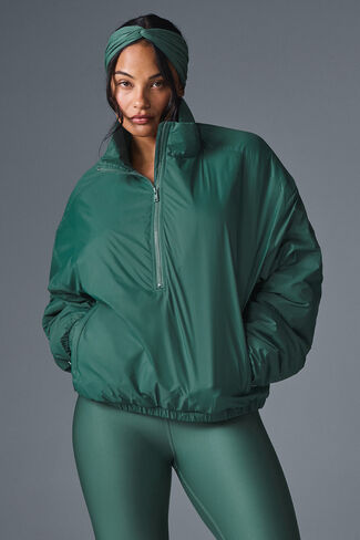 Alo Yoga Latitude Light Weight 1/2 Zip Pullover Jacket - Winter Ivy in Saudi Arabia