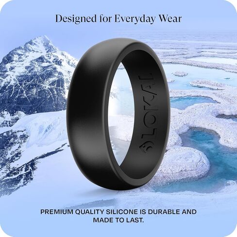 خاتم سيليكون من Lokai للرجال والنساء، (ClassicRing-P2) - راحة فائقة، حلقات سيليكون ممتازة لأسلوب الحياة النشط وأساور الزفاف - مطاط متين وقابل للتنفس، بدون أحجار كريمة in Kuwait