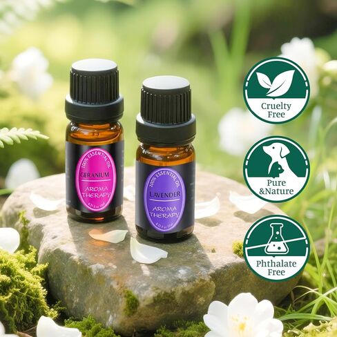 مجموعة زيوت عطرية طبيعية نقية 100% - أفضل 12 زيتًا عضويًا غير مخفف للعلاج بالنباتات العطرية، وصناعة الشموع، وعطر الغسيل، ومرطبات الهواء، والعناية بالبشرة (0.33 أونصة سائلة، 12 عبوة) in Kuwait