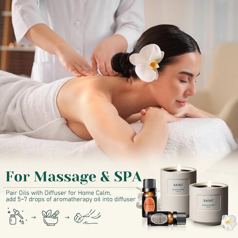 مجموعة زيوت عطرية طبيعية نقية 100% - أفضل 12 زيتًا عضويًا غير مخفف للعلاج بالنباتات العطرية، وصناعة الشموع، وعطر الغسيل، ومرطبات الهواء، والعناية بالبشرة (0.33 أونصة سائلة، 12 عبوة) in Kuwait