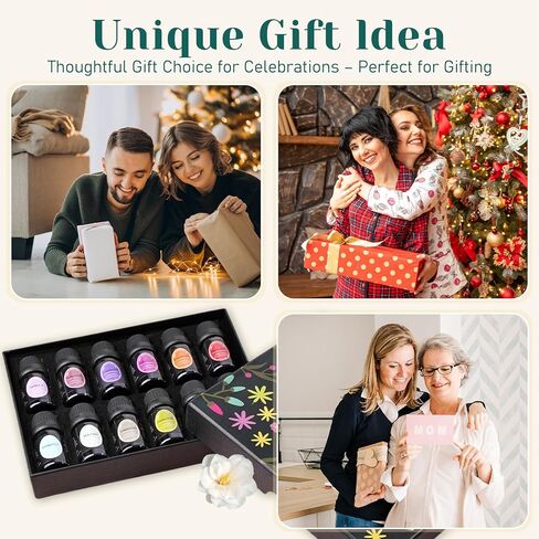 مجموعة زيوت عطرية طبيعية نقية 100% - أفضل 12 زيتًا عضويًا غير مخفف للعلاج بالنباتات العطرية، وصناعة الشموع، وعطر الغسيل، ومرطبات الهواء، والعناية بالبشرة (0.33 أونصة سائلة، 12 عبوة) in Kuwait