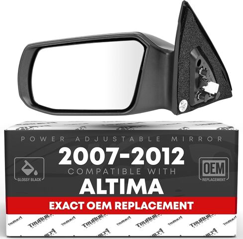 استبدال المرآة الجانبية للركاب - متوافق مع سيارة نيسان ألتيما سيدان 2007-2012 - تعديل كهربائي، غير قابل للطي، زجاج محدب - أسود ناعم، 8H3P - OEM 96301JA04A، 955-709، NI1321163 in Saudi Arabia