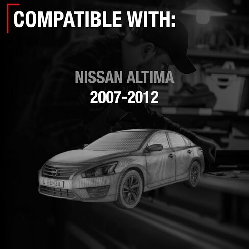 استبدال المرآة الجانبية للركاب - متوافق مع سيارة نيسان ألتيما سيدان 2007-2012 - تعديل كهربائي، غير قابل للطي، زجاج محدب - أسود ناعم، 8H3P - OEM 96301JA04A، 955-709، NI1321163 in Saudi Arabia