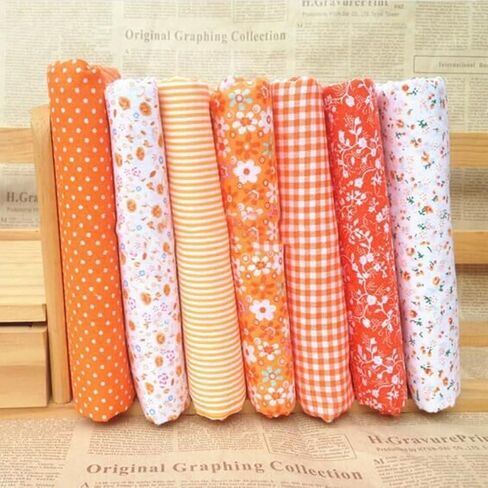 7Pcs Top Pink Cotton Craft Fabric Bundle Squares Patchwork DIY Sewing Scrapbooking Quilting Floral Dot Pattern Craft and Hobby Fabric 10" x 10" (25cm x 25cm) in Saudi Arabia