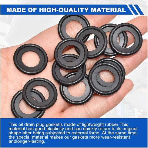 10PCS Oil Drain Plug Gasket, Rubber Car Sealing Gasket, M14 Crush Washer Replacement for OEM#F5TZ-6734-BA, Car Engine Oil Drain Pan Crush Washers for Most Cars (10PCS/M14) in Saudi Arabia