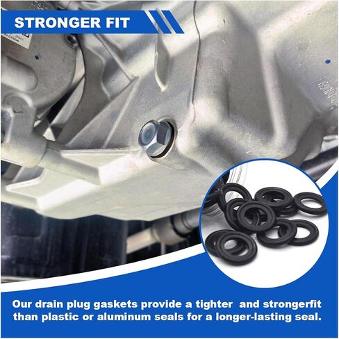 10PCS Oil Drain Plug Gasket, Rubber Car Sealing Gasket, M14 Crush Washer Replacement for OEM#F5TZ-6734-BA, Car Engine Oil Drain Pan Crush Washers for Most Cars (10PCS/M14) in Saudi Arabia