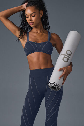 حمالة صدر ألو يوجا ألوسوفت صن راي - كحلي/عاجي in Kuwait