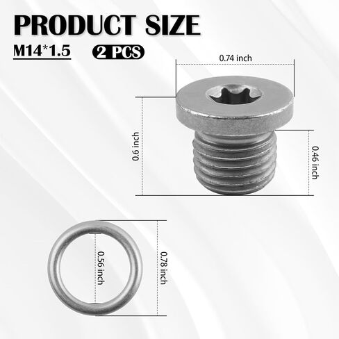 قطعتان من قابس تصريف الزيت M14x1.5، قابس تصريف وعاء الزيت لتفريغ الزيوت والشوائب القديمة، مسمار وعاء زيوت إكسسوارات السيارات العالمية متوافق مع Audi 2009-2013 A3 in Saudi Arabia