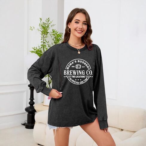 Womens Nursing Shirts for Breastfeeding Zipper Mama Maternity Long Sleeve T Shirt Oversized Graphic Acid Wash Tops in Kuwait