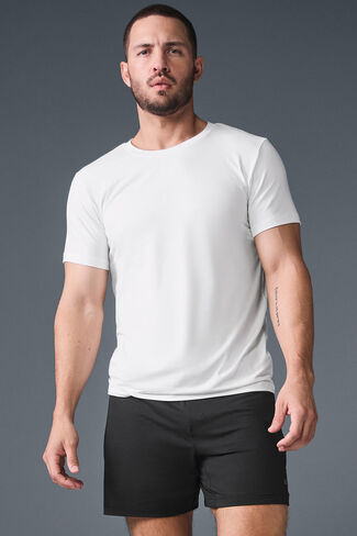 Alo Yoga Conquer Reform Crewneck Short Sleeve - White in Saudi Arabia