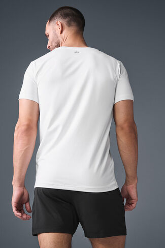 Alo Yoga Conquer Reform Crewneck Short Sleeve - White in Saudi Arabia