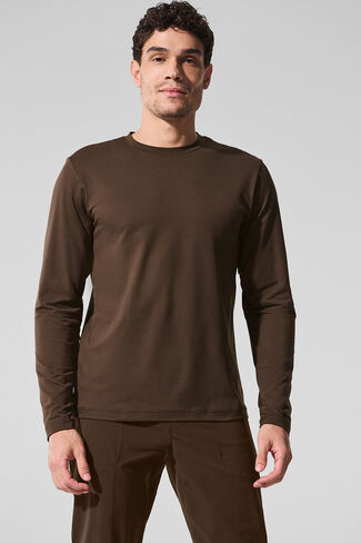 Alo Yoga Conquer Reform Crewneck Long Sleeve - Espresso in Saudi Arabia