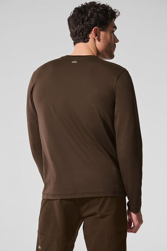 Alo Yoga Conquer Reform Crewneck Long Sleeve - Espresso in Saudi Arabia