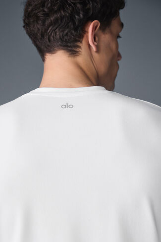 Alo Yoga Conquer Reform Crewneck Long Sleeve - White in Saudi Arabia