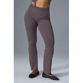 Alo Yoga Denim Knit High-Waist Flare Pant - Raisinette/Black in Kuwait