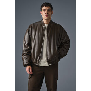 Alo Yoga Faux Leather Premier Bomber - Espresso in Kuwait