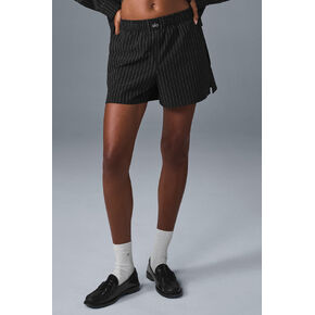 Alo Yoga Pinstripe Daylight Boxer Short - Black/Titanium in Kuwait