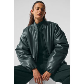 بومبر ألو يوجا من الجلد الصناعي - أخضر فحمي in Kuwait