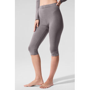 Alo Yoga Washed Alosoft كابري عالي الخصر مميز في التسعينيات - غسول رمادي رائع in Kuwait
