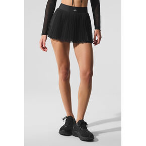Alo Yoga Mesh Baseline Tennis Skirt - Black in Kuwait