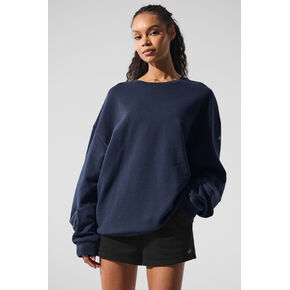 Alo Yoga Chill Crew Neck Pullover - Navy in Kuwait