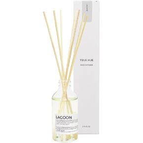 Luxury Reed Diffuser| True Hue | 3.75 fl oz | Glass and Rattan | Lasts for 2-3 Months | Fragrance Diffusers for Home | Handmade in USA (Woods) in Saudi Arabia